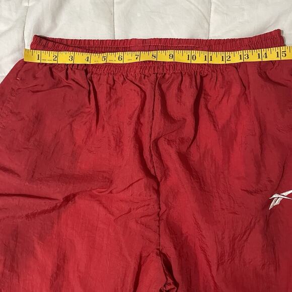 Vintage Reebok Windbreaker Track Pants Mens Size XL Red Zip Ankles Lined Baggy - Picture 5 of 9